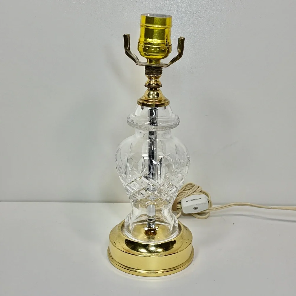 Vintage Crystal Glass Waterford Araglin Desk Bedside Table Lamp 10.5